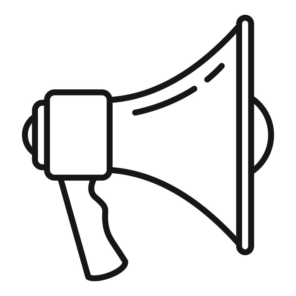 Policeman megaphone icon, outline style vector