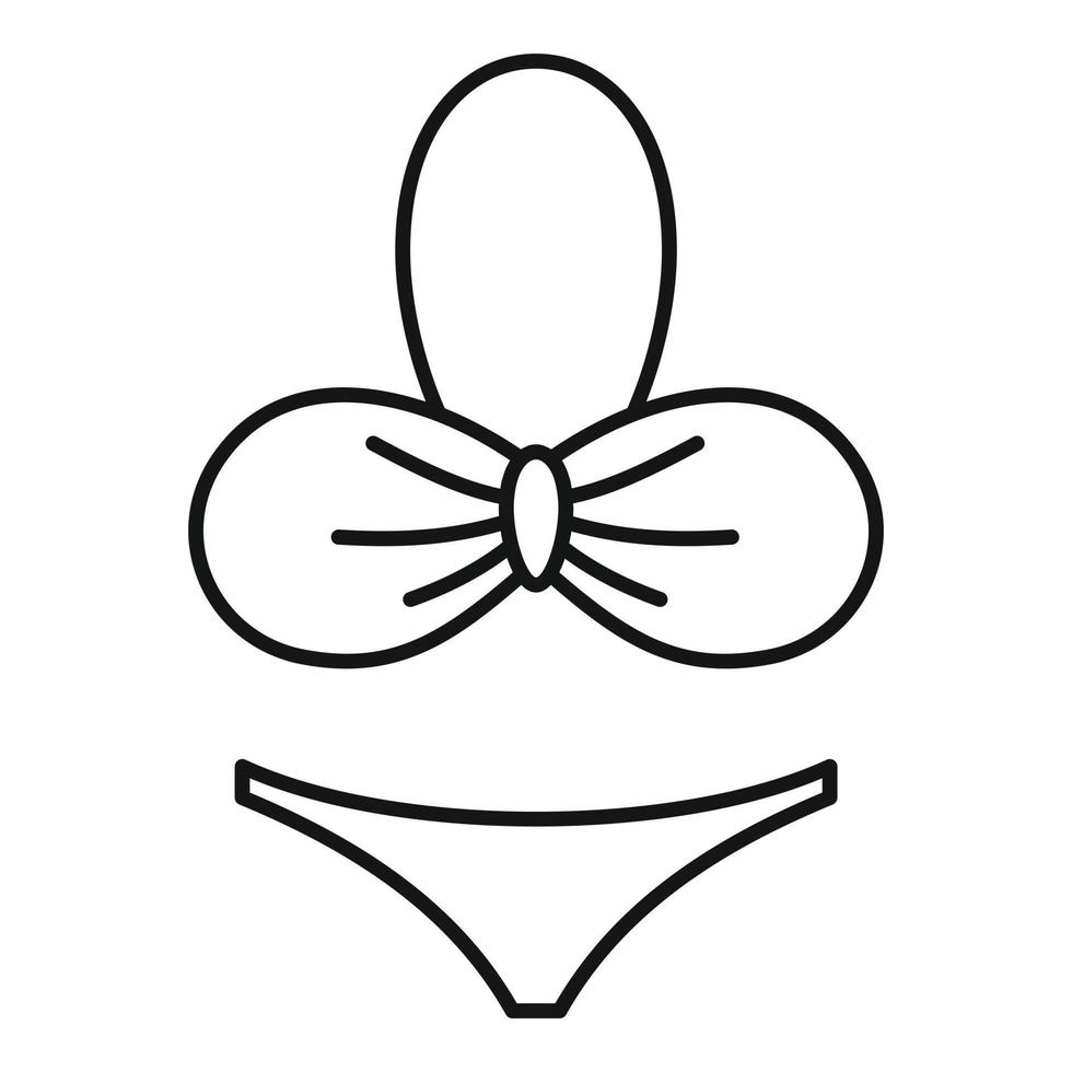 Elastic swimsuit icon, outline style vector