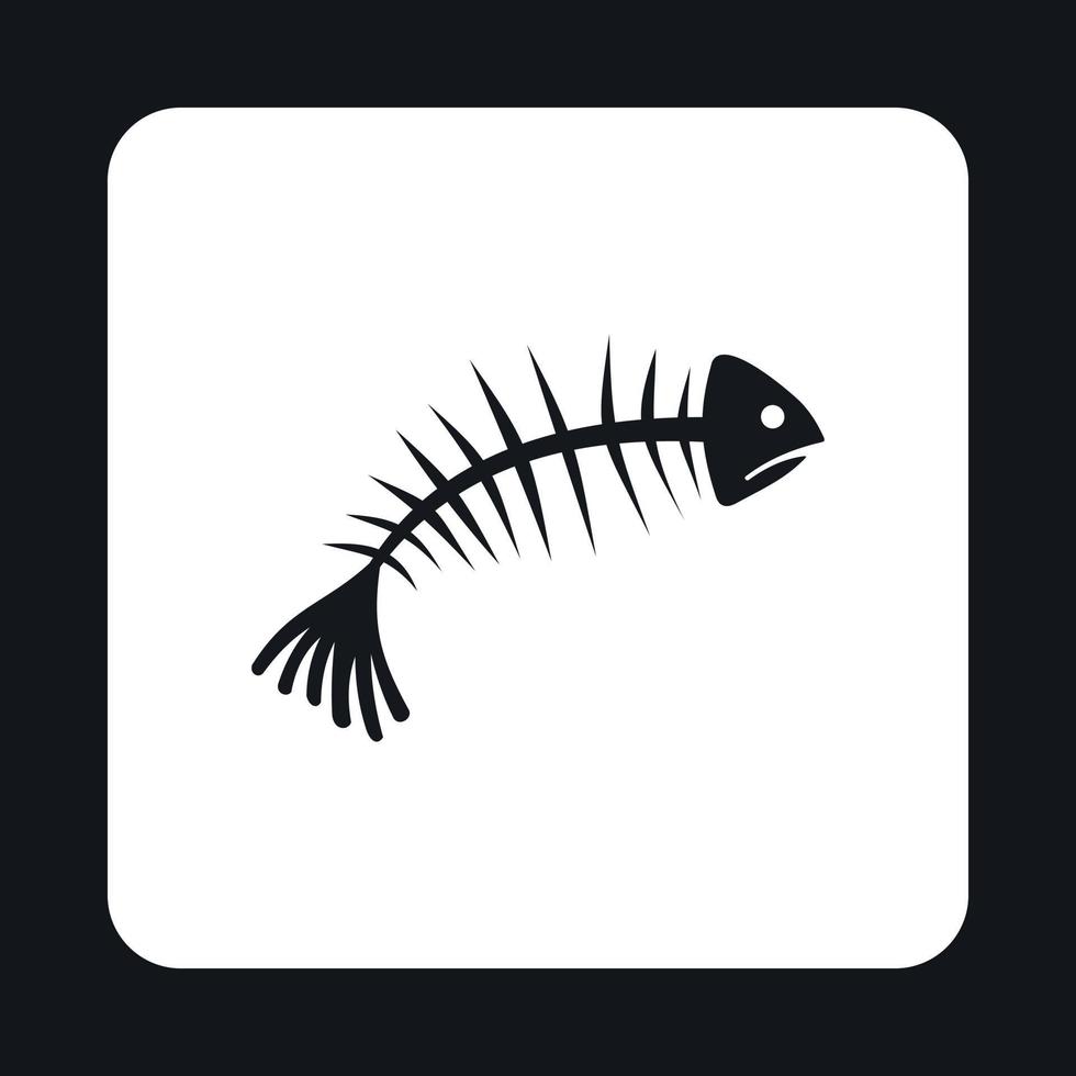 Fish bones icon, simple style vector