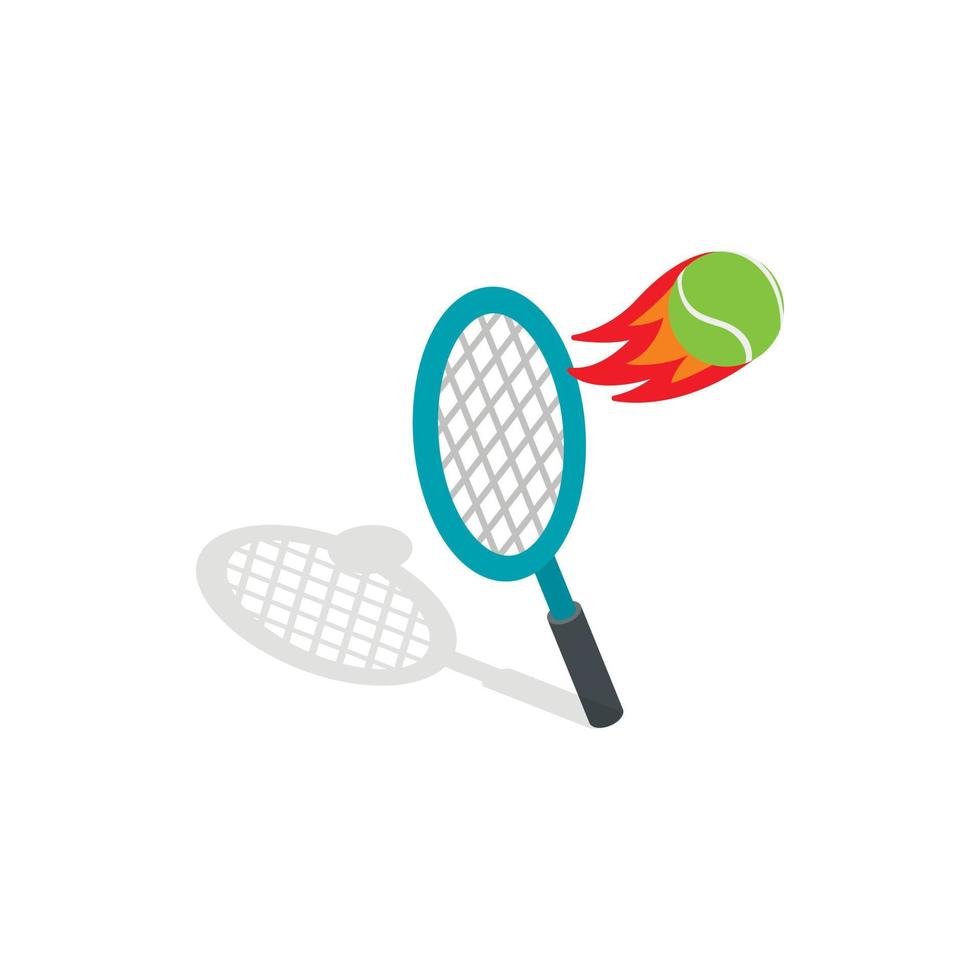 icono de pelota de tenis volador, estilo 3d isométrico vector