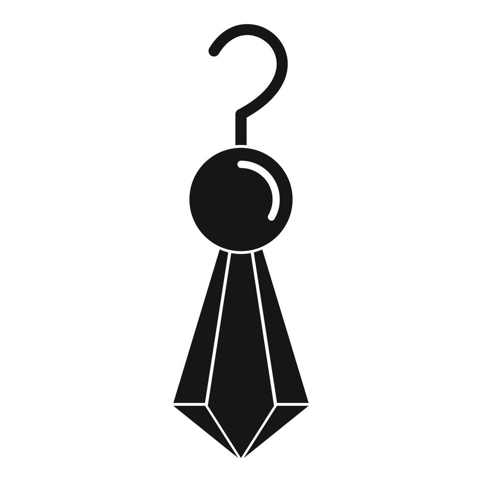 Diamond earring icon, simple style vector