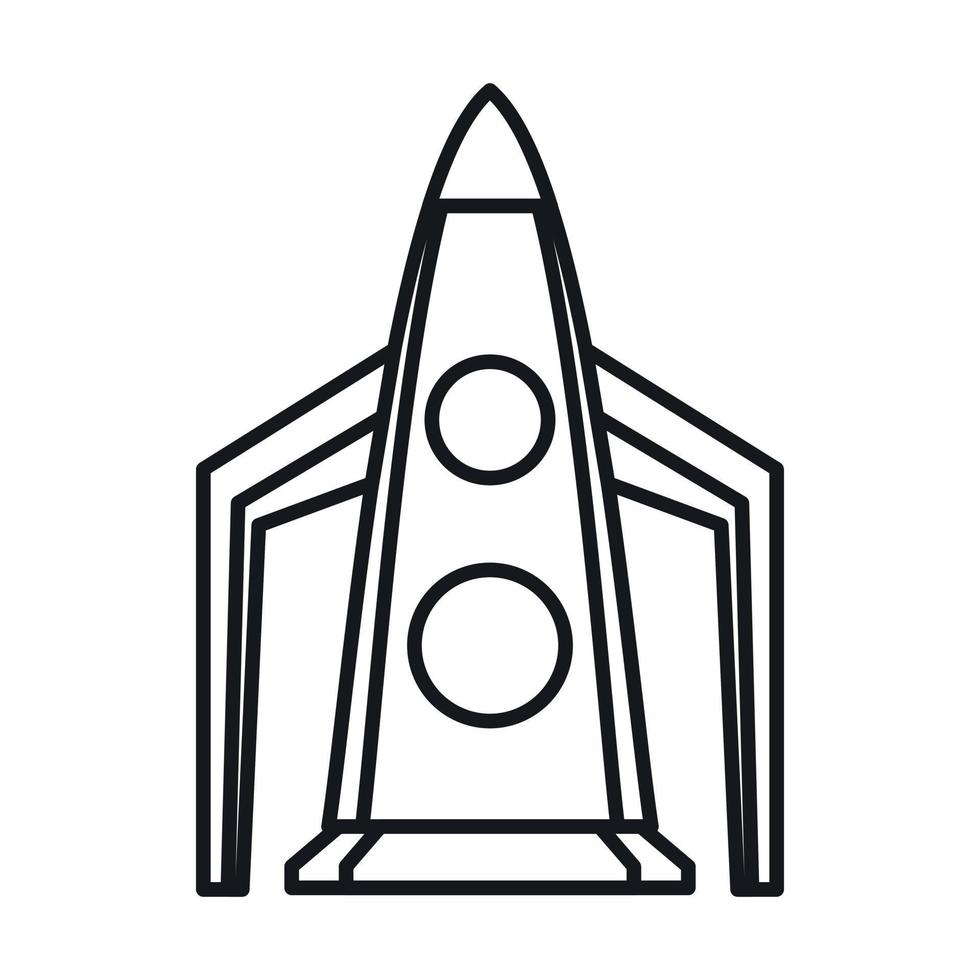 Rocket icon, outline style vector