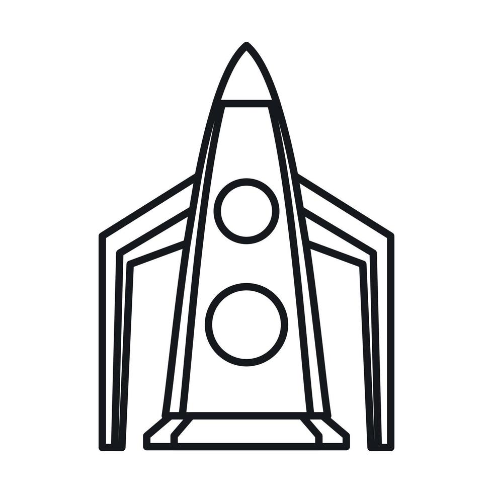 Rocket icon, outline style vector