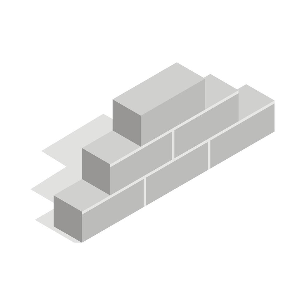 Brickwork icon, isometric 3d style vector