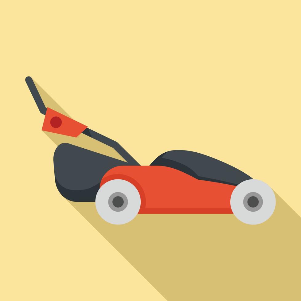 Grass lawn mower icon, flat style vector