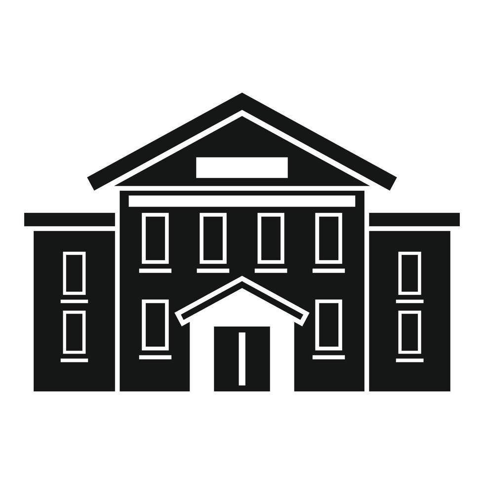 Library building icon, simple style vector