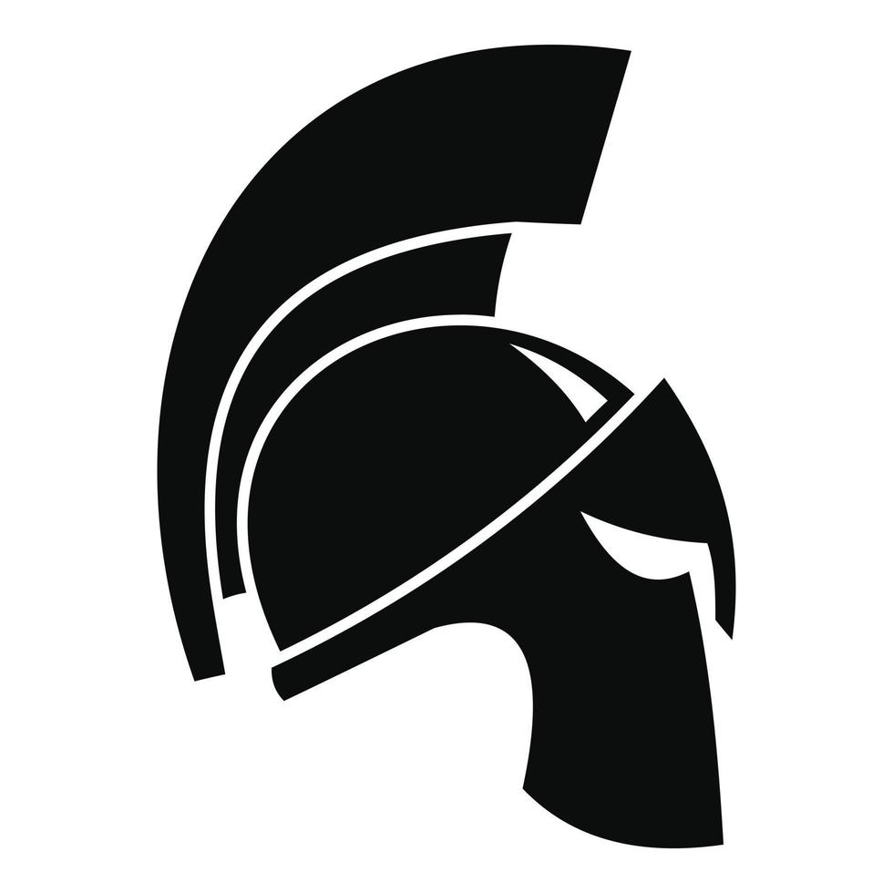 Gold sparta helmet icon, simple style vector