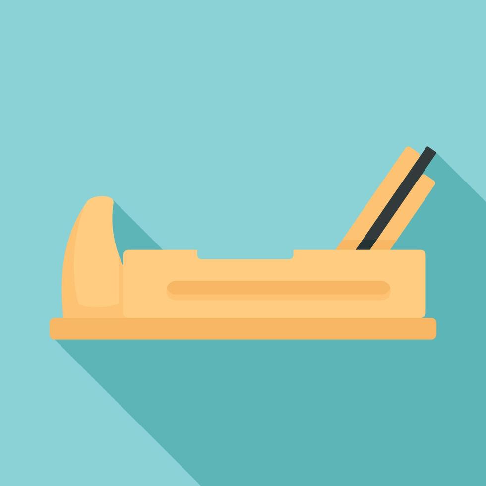 Wood jack plane icon, flat style vector