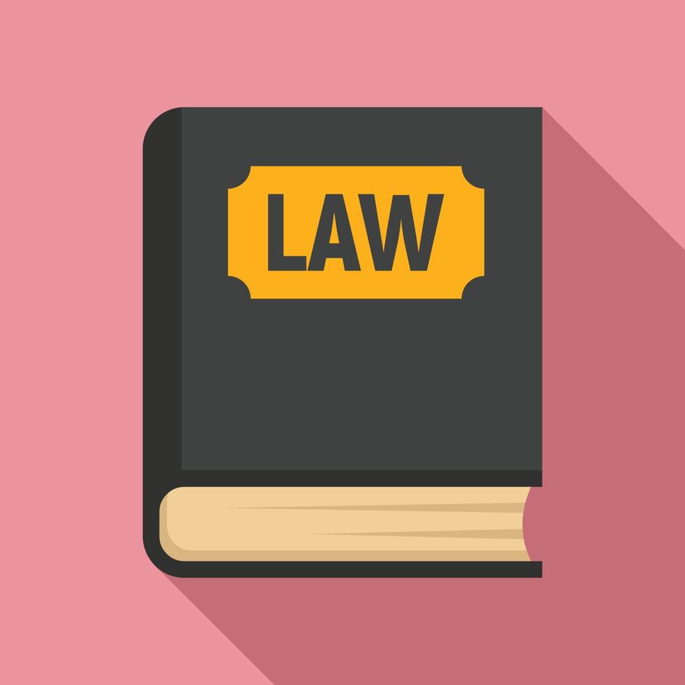 Law book icon, flat style vector