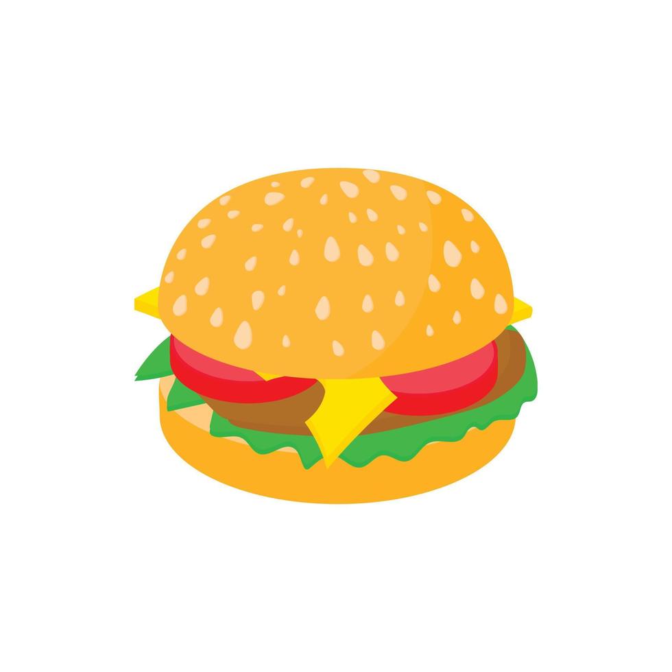 icono de hamburguesa en estilo de dibujos animados vector