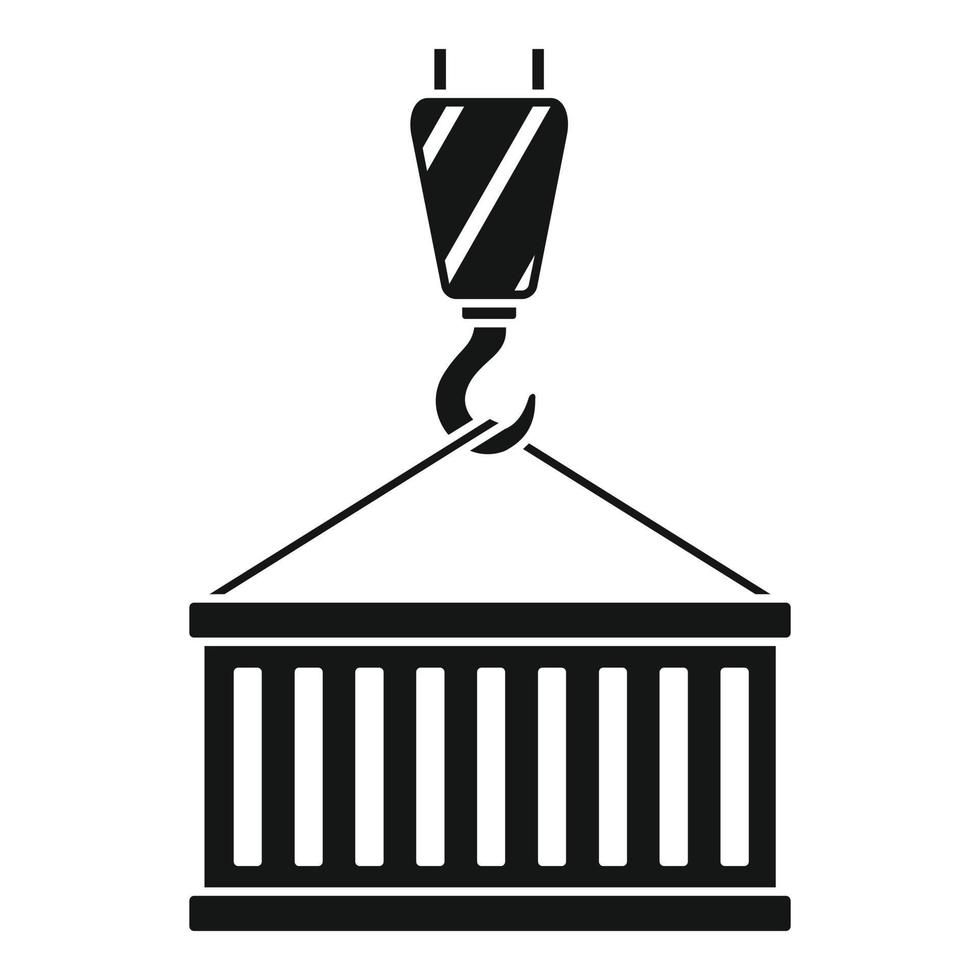 Container crane hook icon, simple style vector
