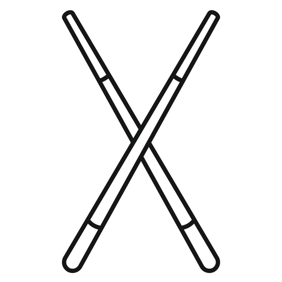 Chopsticks icon, outline style vector