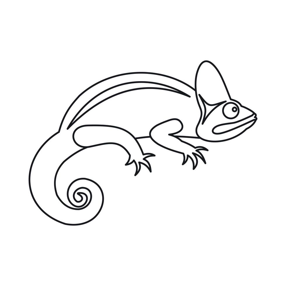 Chameleon icon, outline style vector