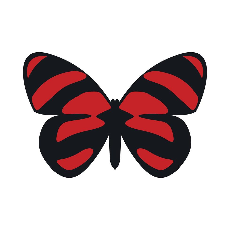 Red striped butterfly icon in flat style vector