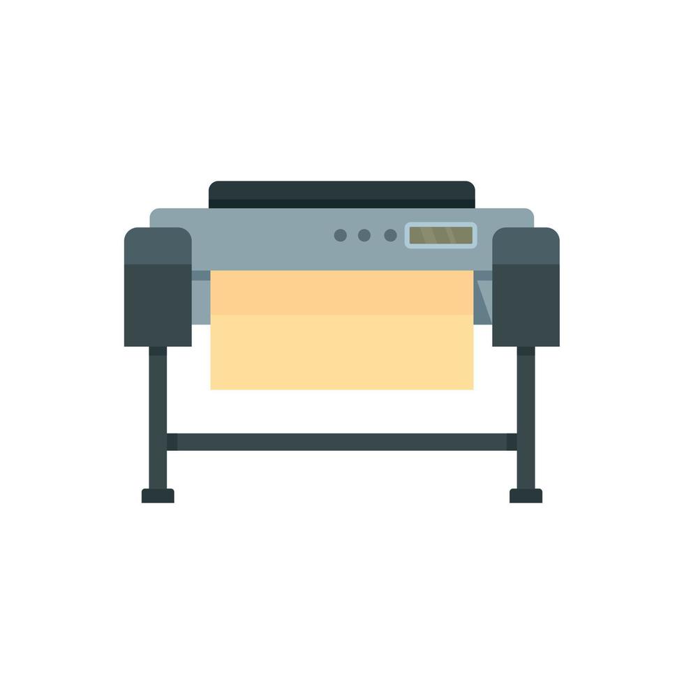 icono de plotter de impresora, estilo plano vector