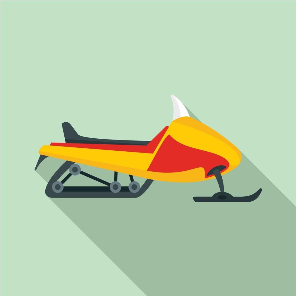 Expedition snowmobile icon, flat style vector