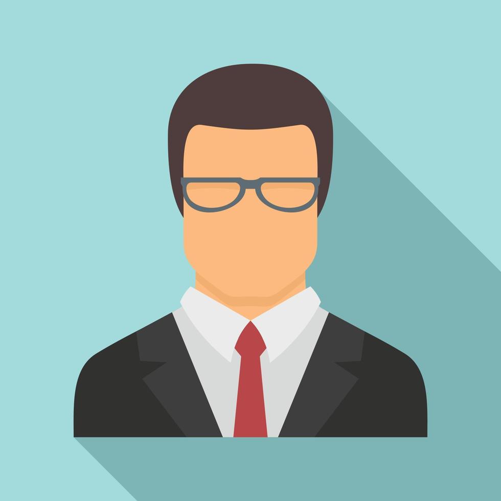 Jurist avatar icon, flat style vector