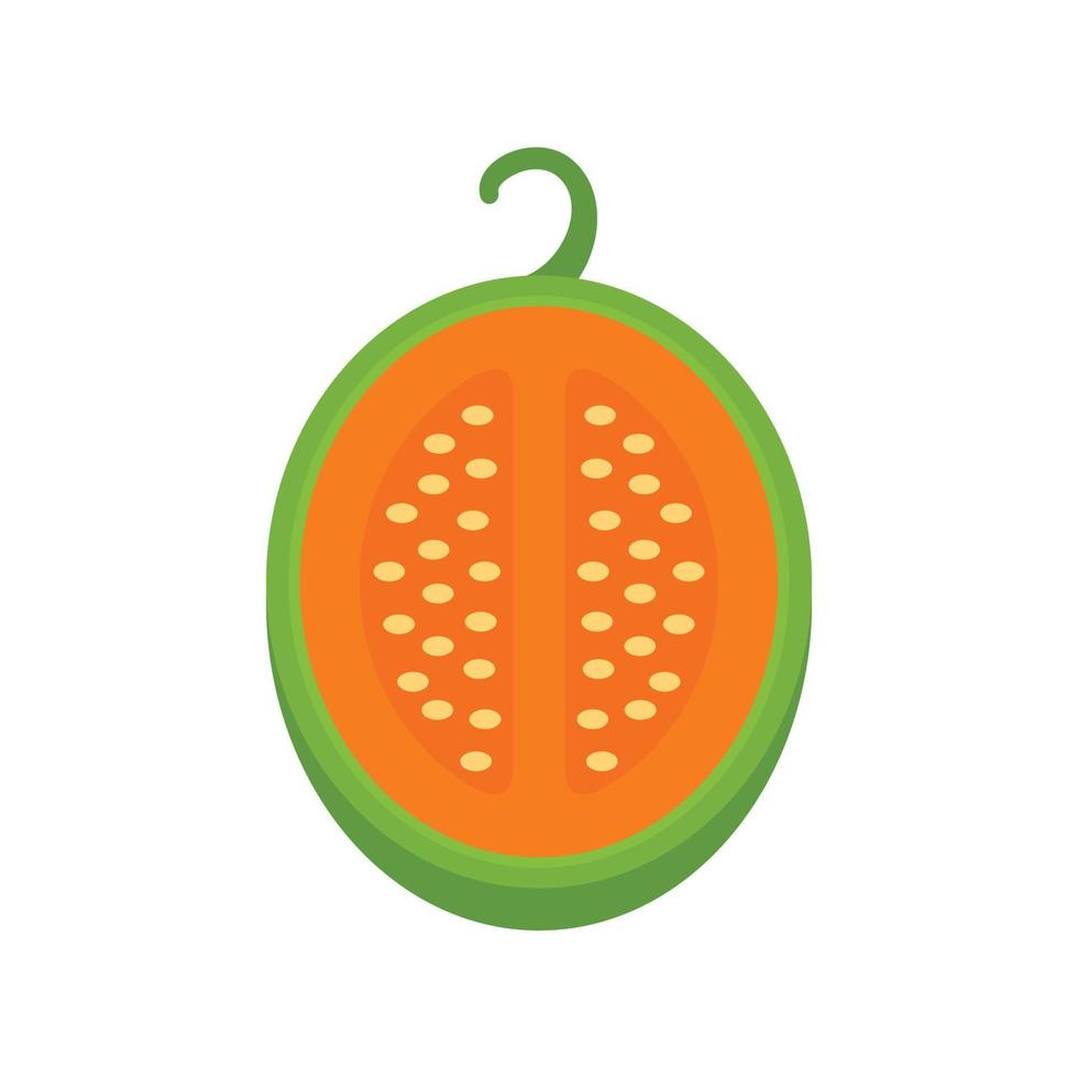 icono de melón verde, tipo plano vector