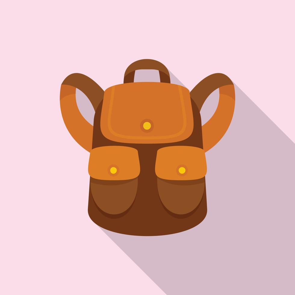 Forest backpack icon, flat style vector