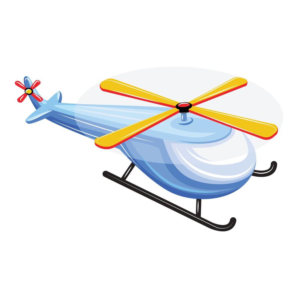 Medical helicopter icon, cartoon style vector