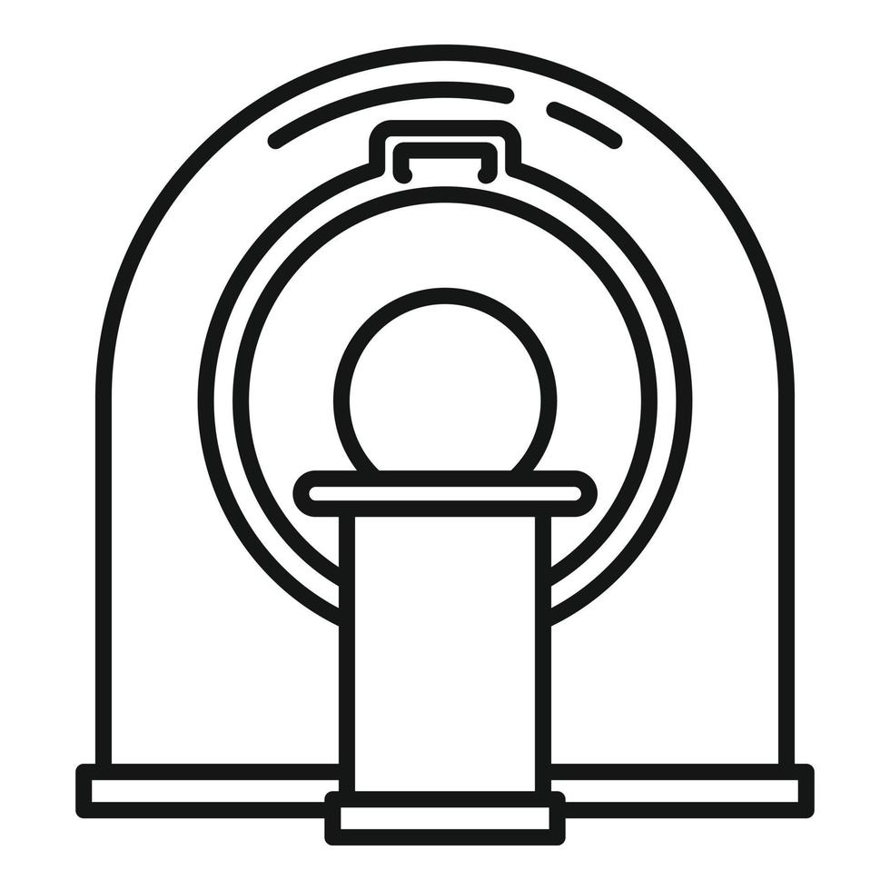 icono de resonancia magnética circular, estilo de contorno vector