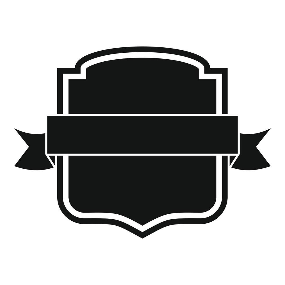 Badge emblem icon, simple black style vector