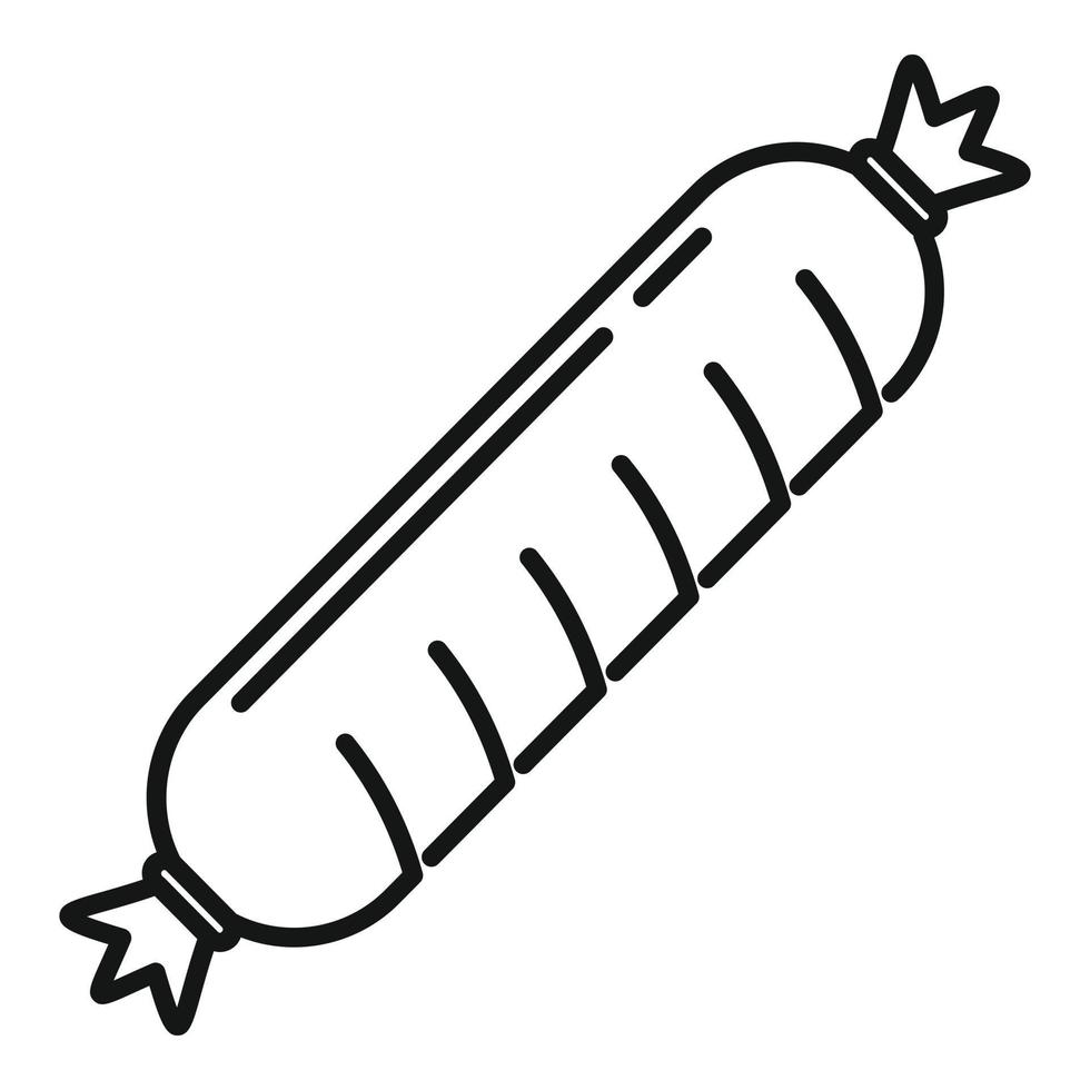 Sausage icon, outline style vector