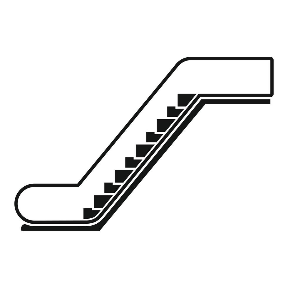 icono de escalera mecánica de vidrio, estilo simple vector