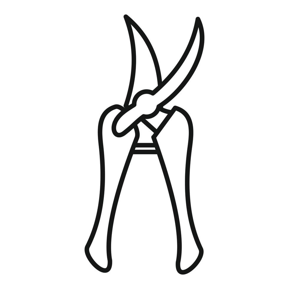 Garden secateurs icon, outline style vector