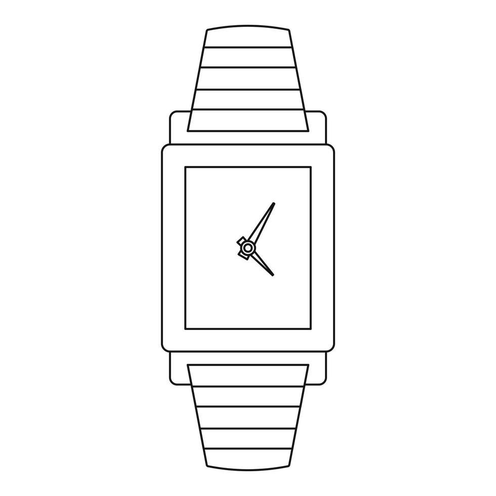 icono de reloj de mujer, estilo de contorno. vector