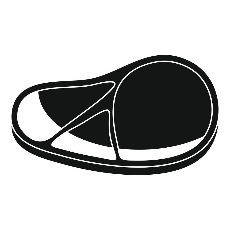 Raw steak icon, simple style vector