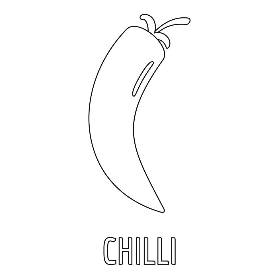 Chilli pepper icon, outline style. vector