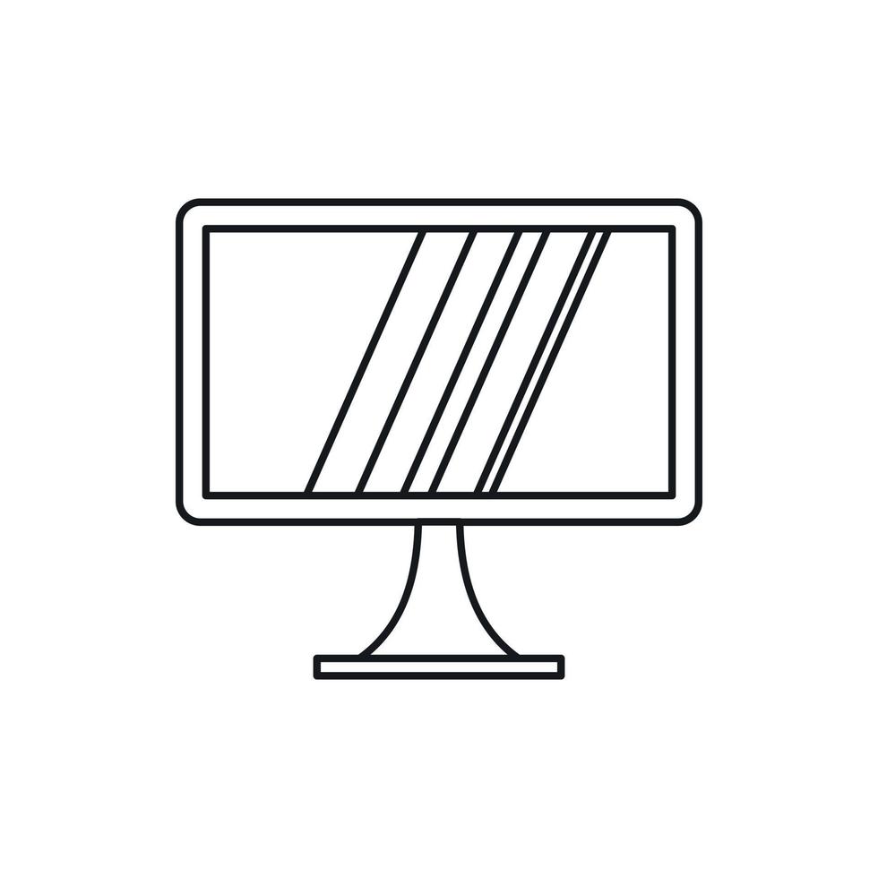 Computer monitor icon, outline style vector