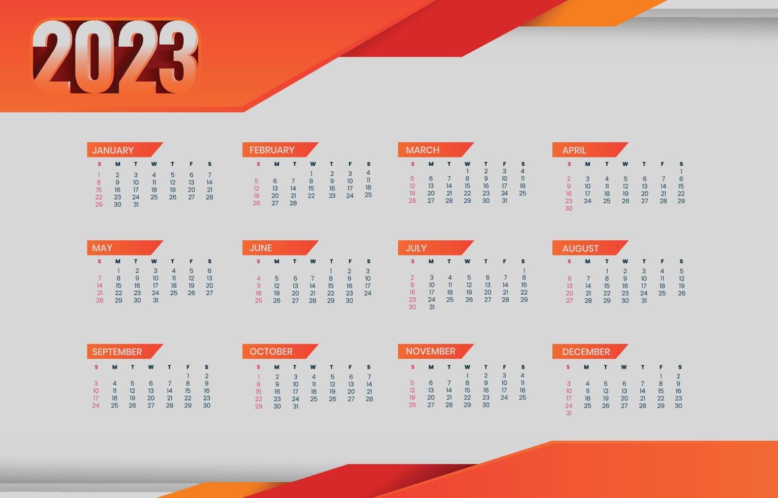 Orange Business theme Calendar vector