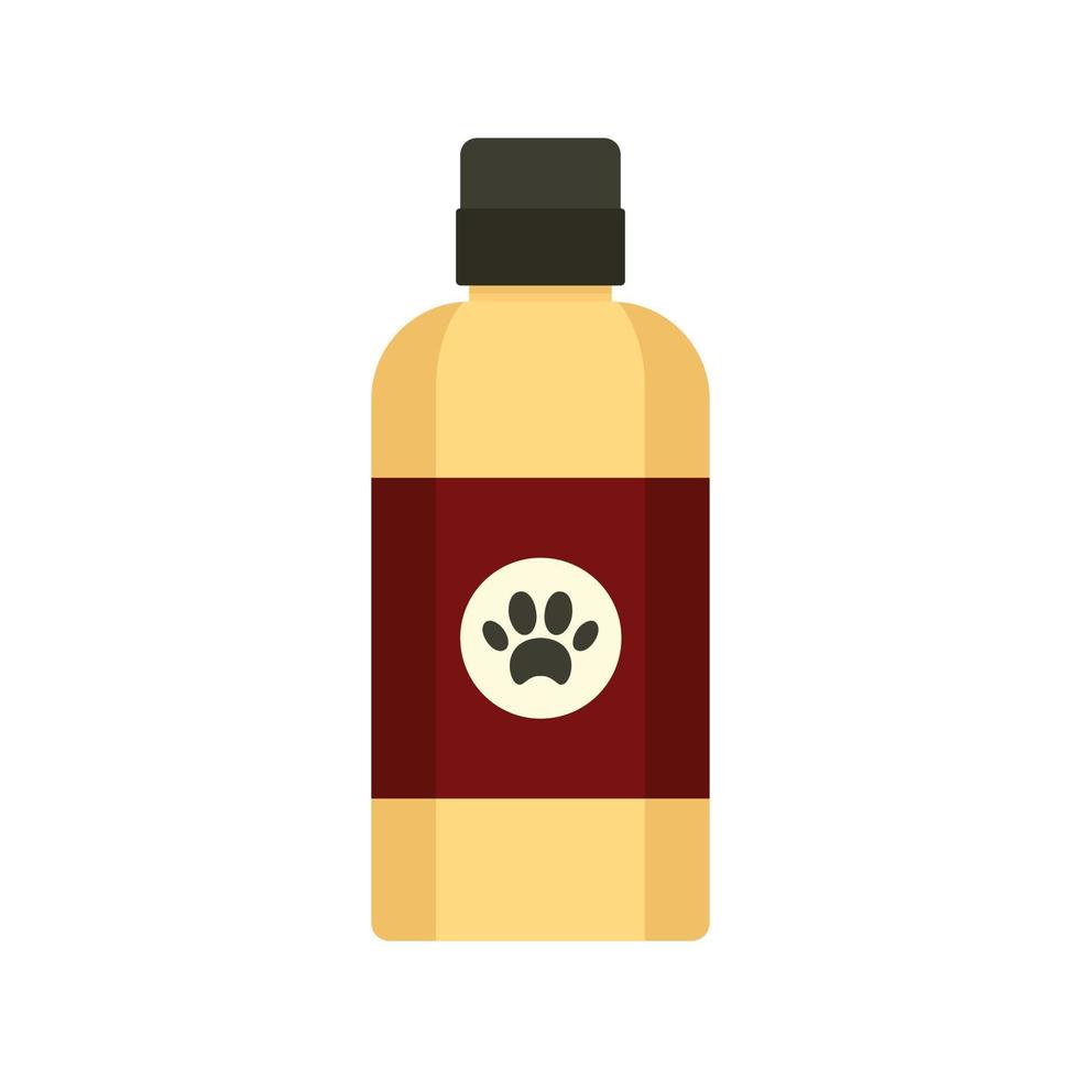 icono de botella de champú para perros, estilo plano vector