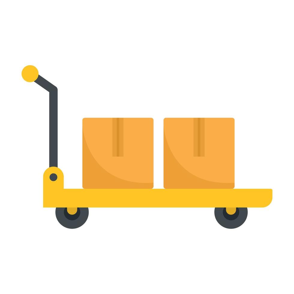 Warehouse cart icon, flat style vector