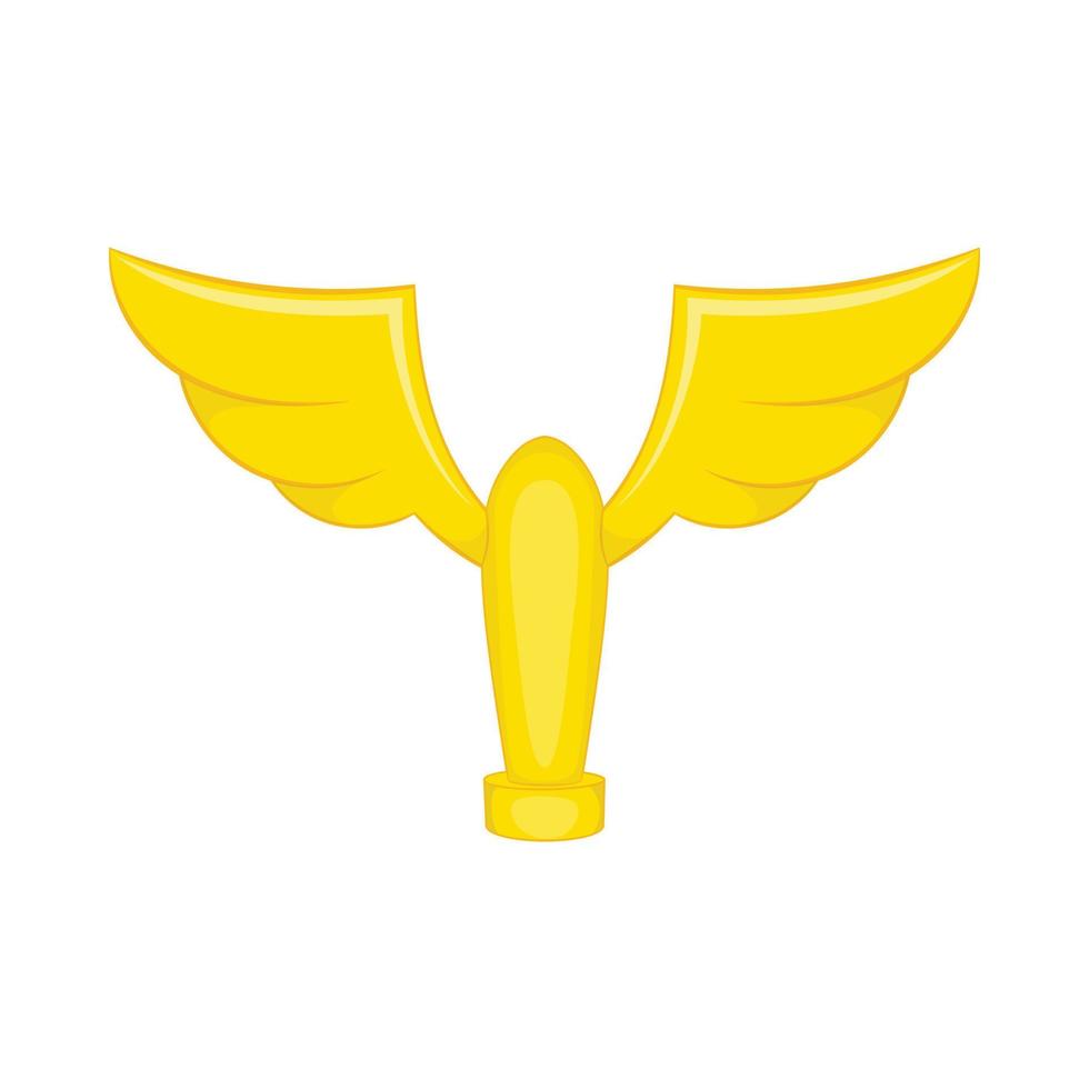 Winning cup with wings icon, cartoon style vector