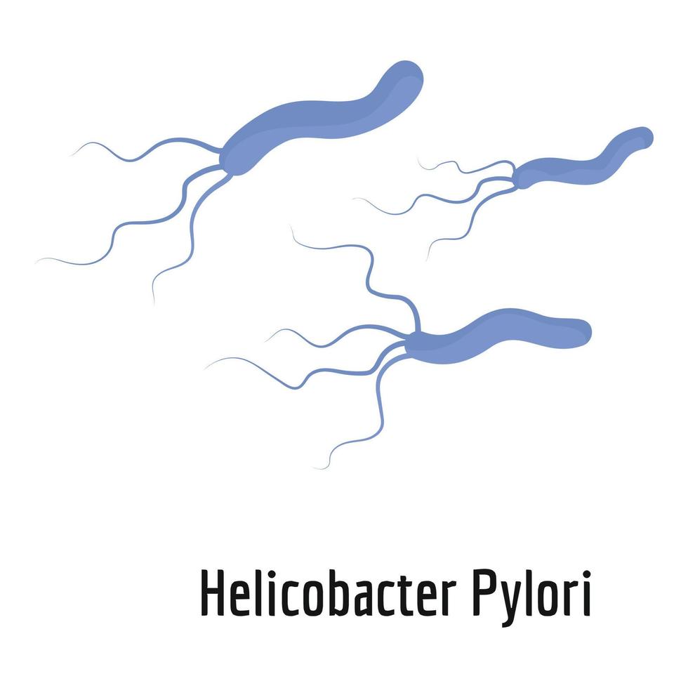 icono de helicobacter pilory, estilo de dibujos animados. vector