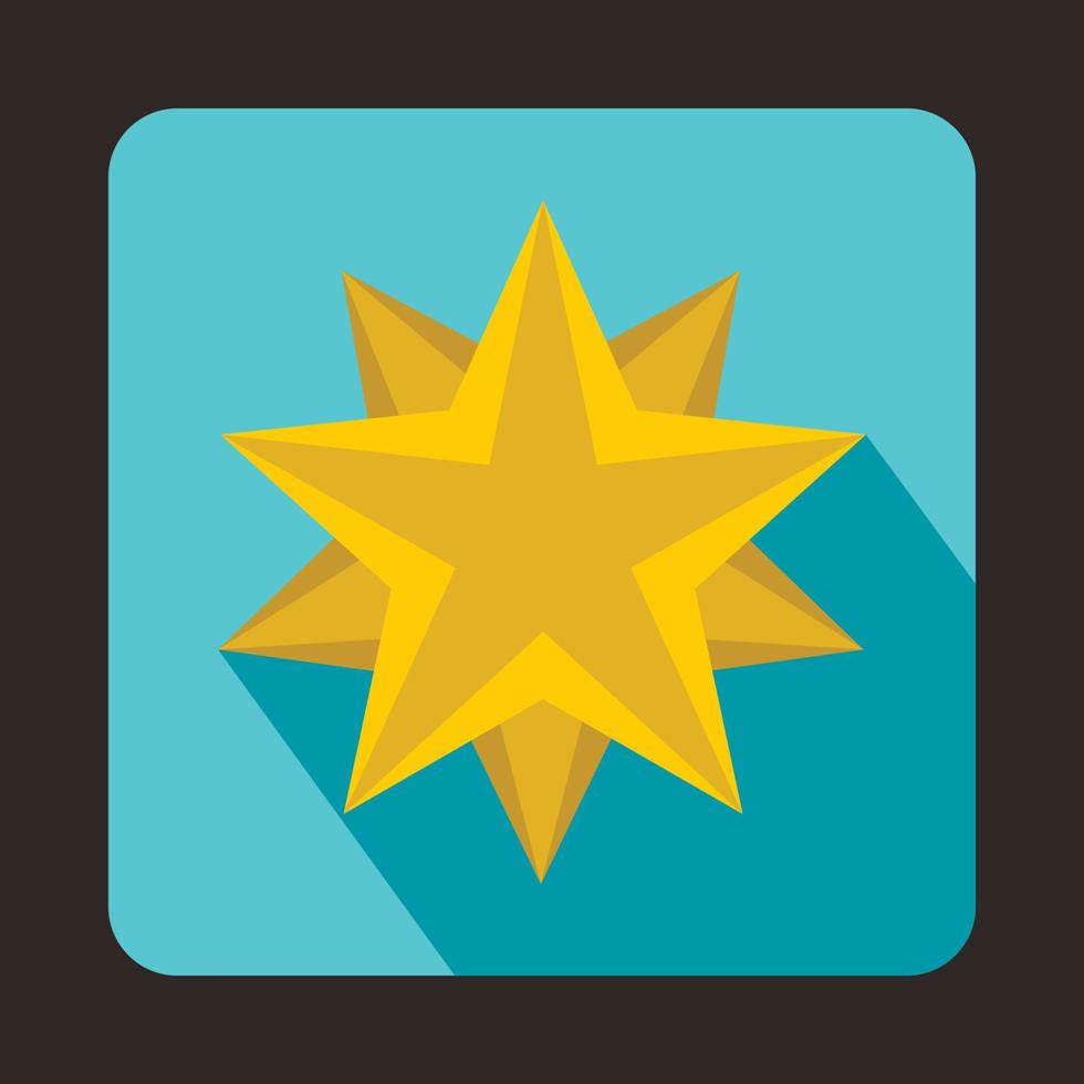 Ten pointed star icon, flat style vector