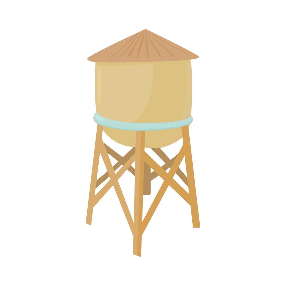 Water tower icon in cartoon style vector