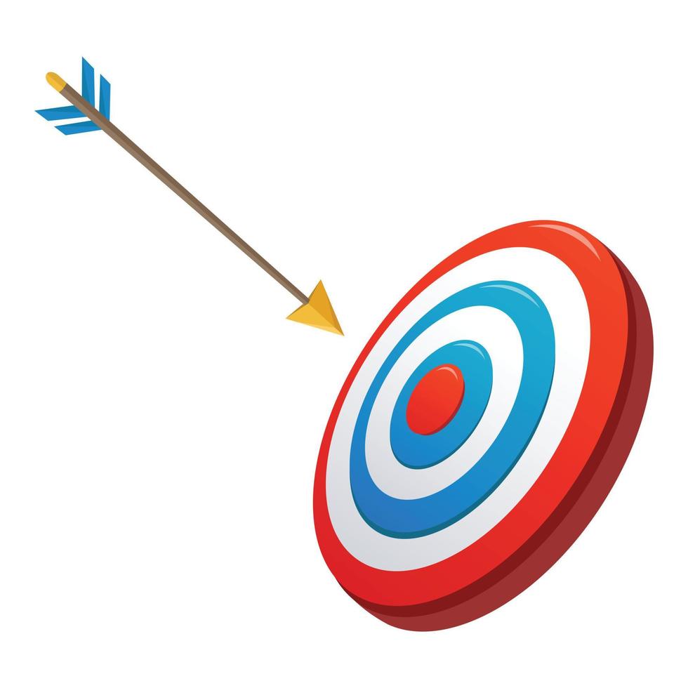 Dartboard icon, cartoon style vector