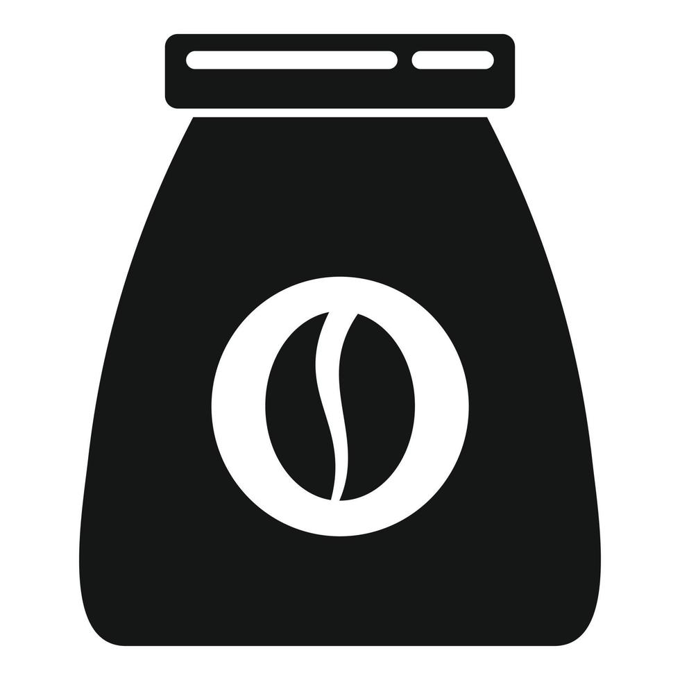 Coffee bean bag icon, simple style vector