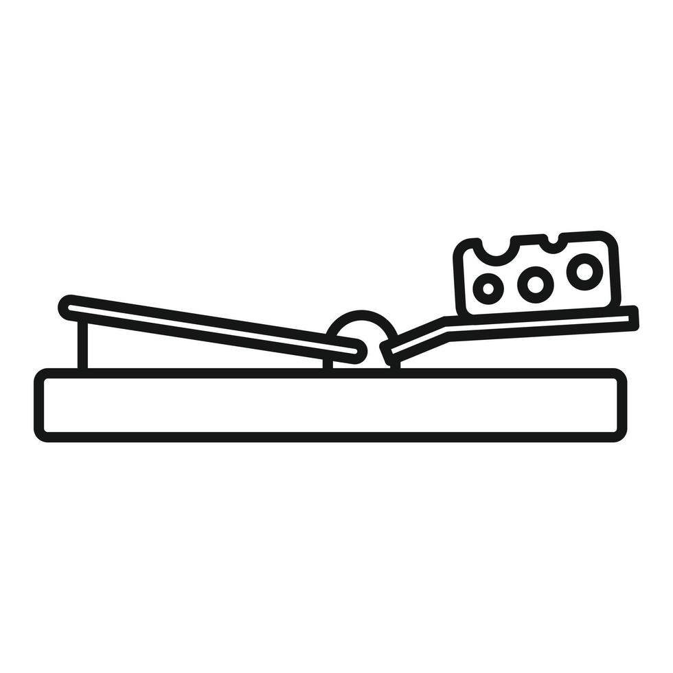 Mouse trap cheese icon, outline style vector