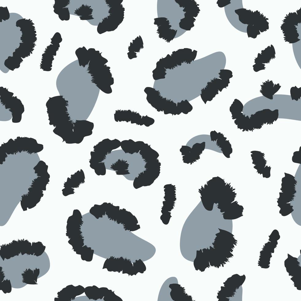 fondo de leopardo sin costuras en tonos grises sobre un fondo blanco vector