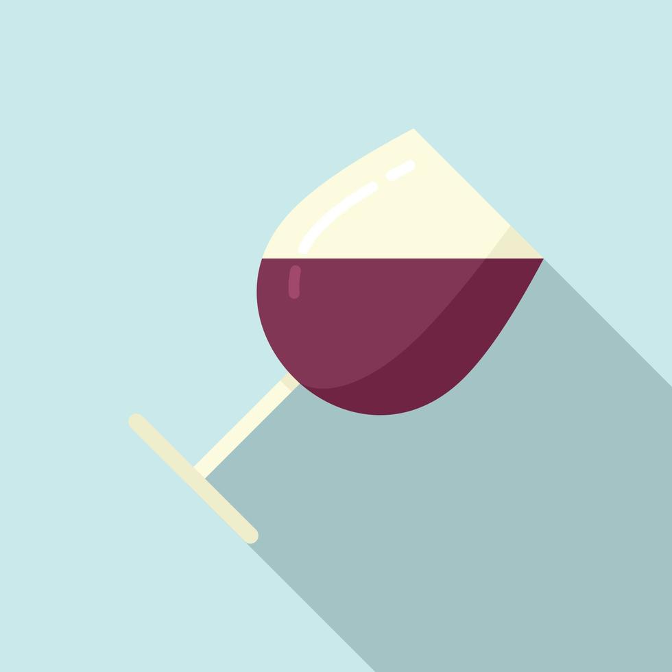icono de media copa de vino, estilo plano vector