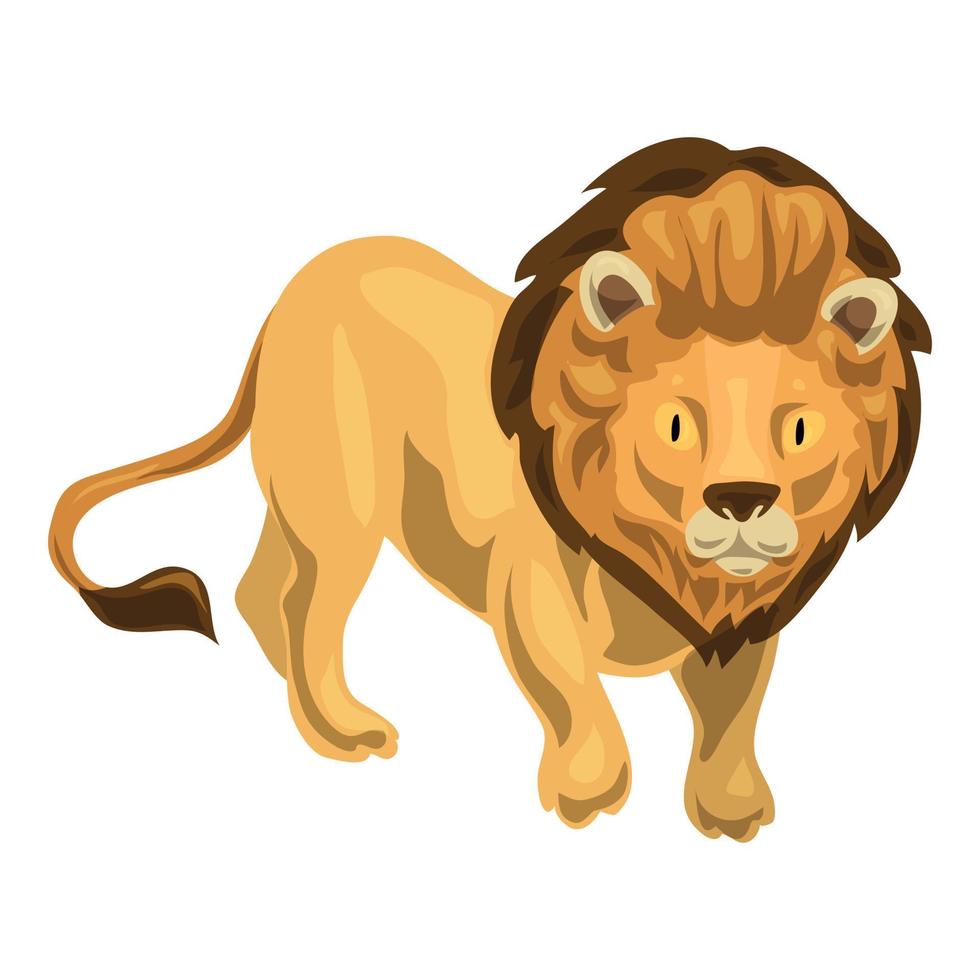 icono de león, estilo de dibujos animados vector