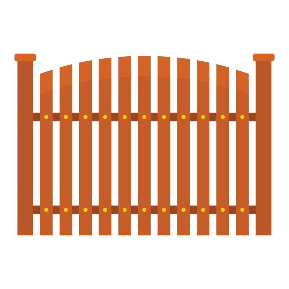 Wooden fence icon, flat style. vector
