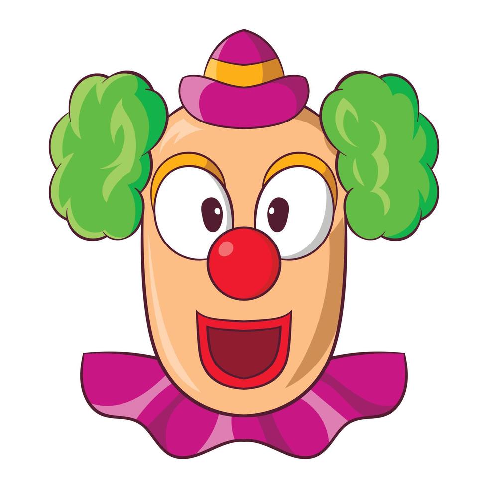 Head of clown icon, cartoon style vector