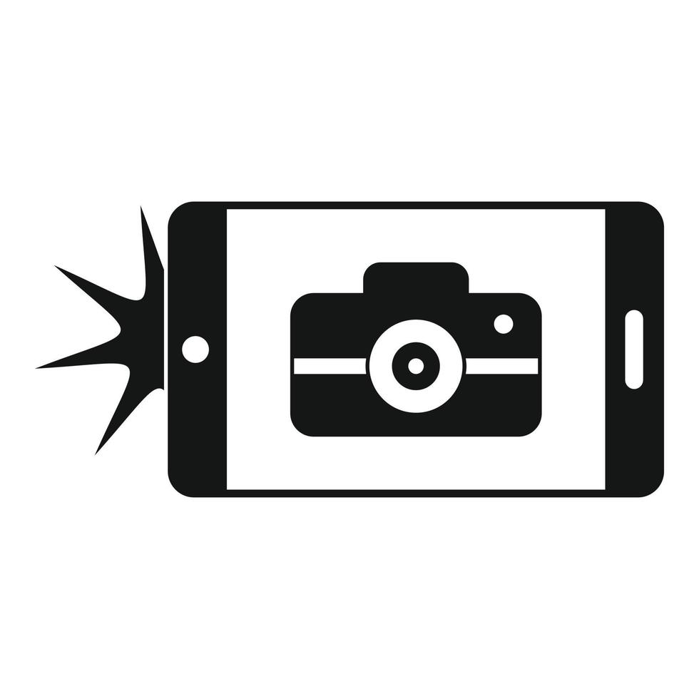 Icono de toma de foto de teléfono inteligente, estilo simple vector