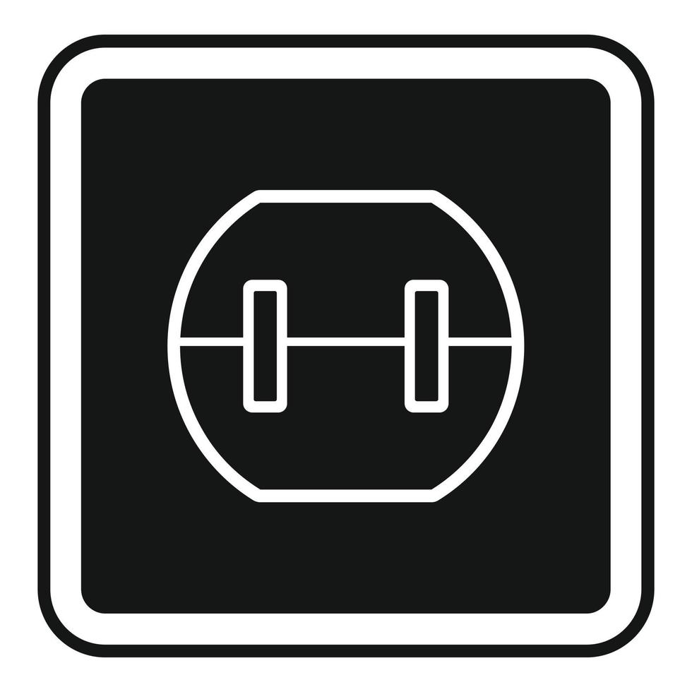 Element power socket icon, simple style vector